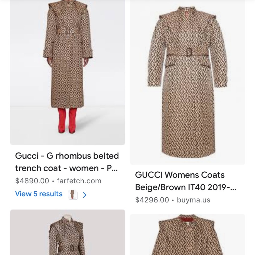 Gucci G rhombus trench coat size 12-14 - Picture 2 of 7